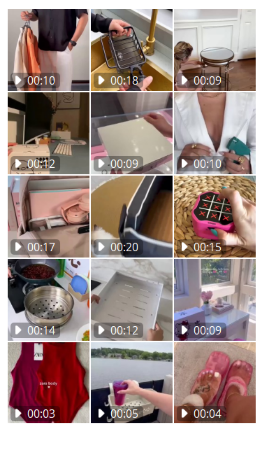 Preview dos vídeos do grupo