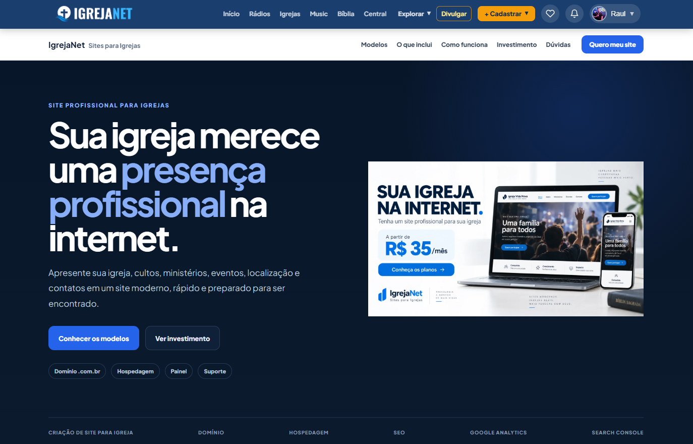IgrejaNet Sites para Igrejas